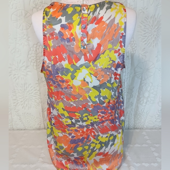 F&F Floral Pastel Pleated Garden Camisole Blouse - Picture 4 of 9